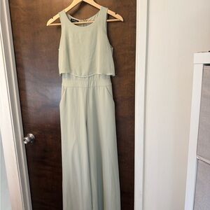 Bebe Sage Green Wide Leg Jumpsuit Size 0 Sleeveless